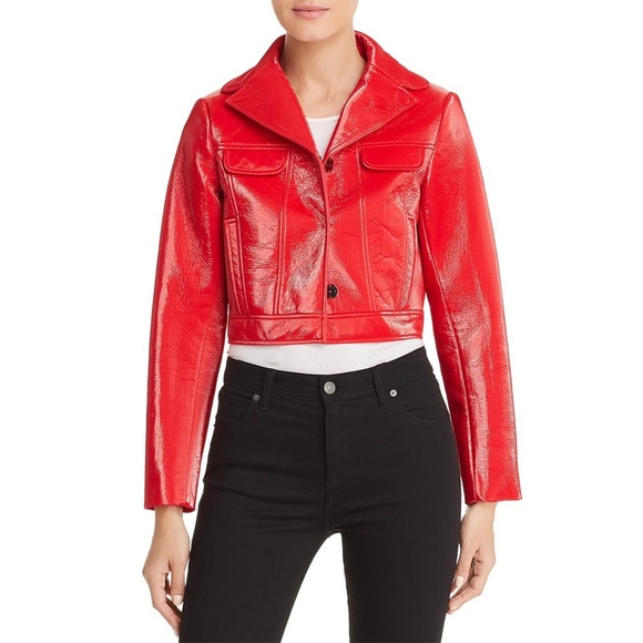 Elie Tahari Womens Gigi Faux Leather Jacket Small - Picture 1 of 7